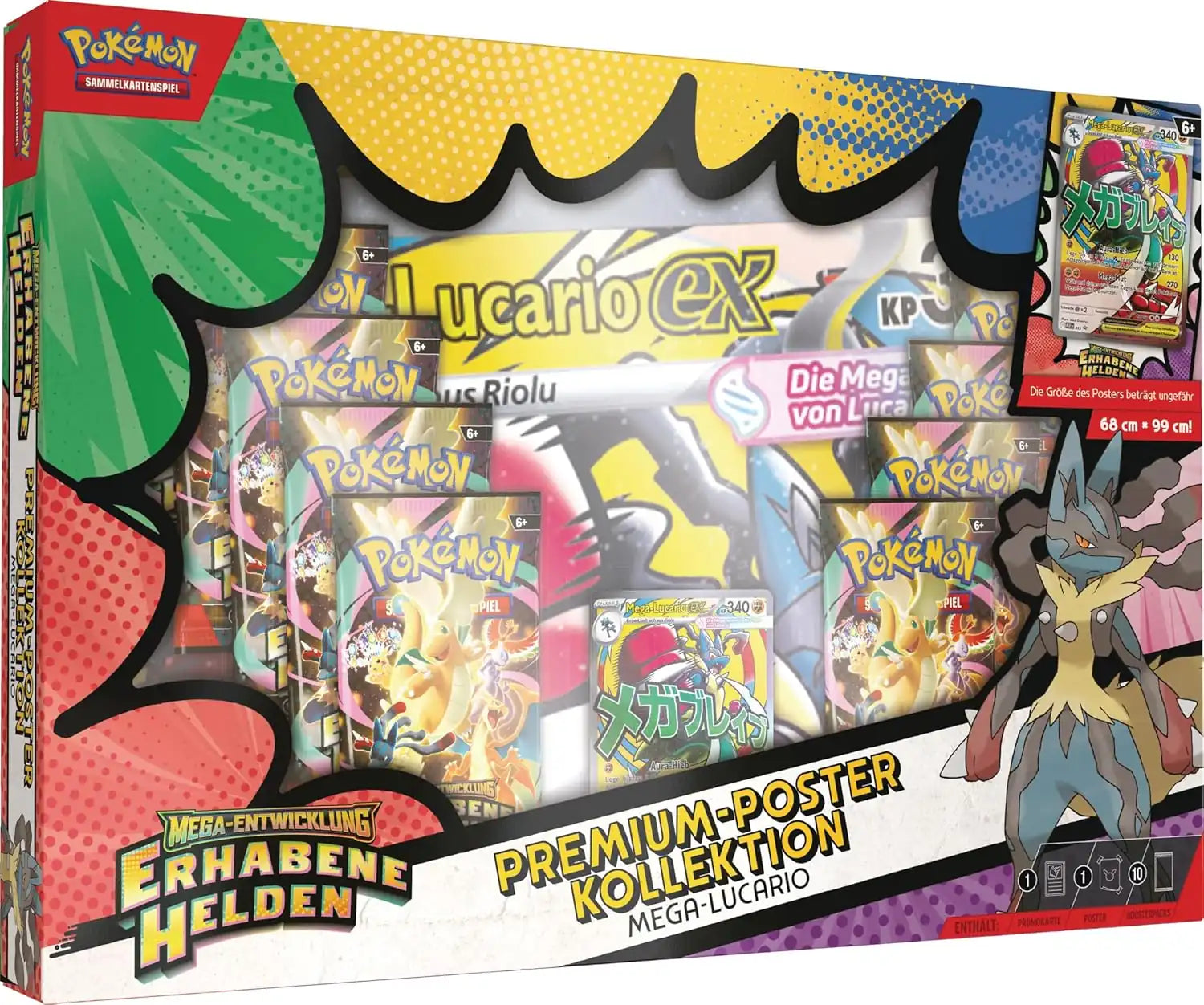 Pokemon - Mega Entwicklung 2.5 - Erhabene Helden - Premium-Poster Kollektion Mega-Lucario DE
