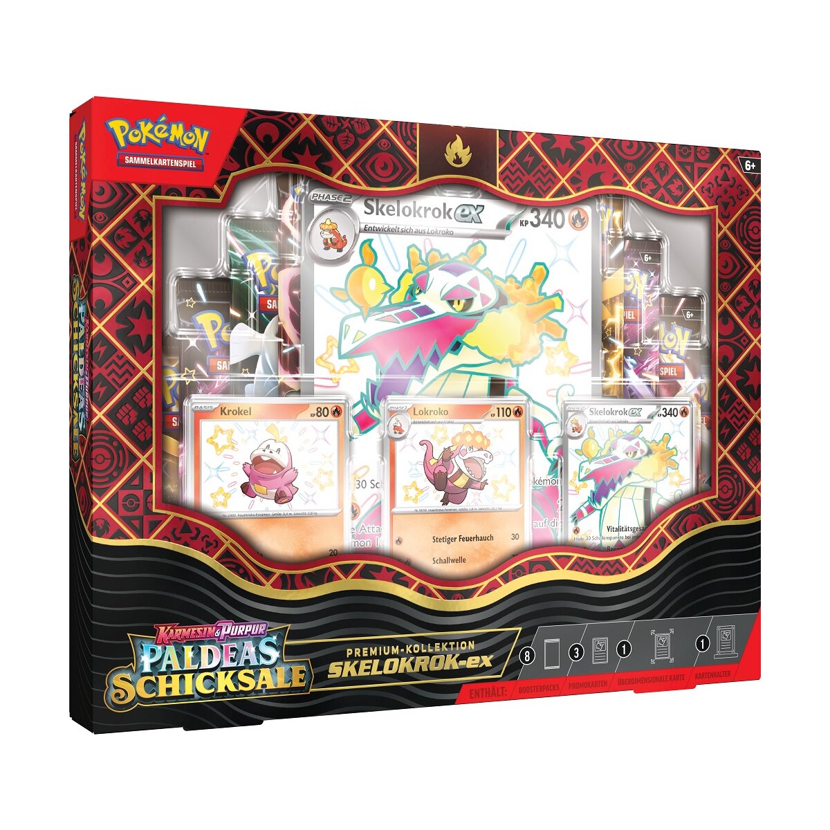 Pokemon - Karmesin & Purpur 4.5 - Paldeas Schicksale - Premium Kollektion Skelokrok EX DE