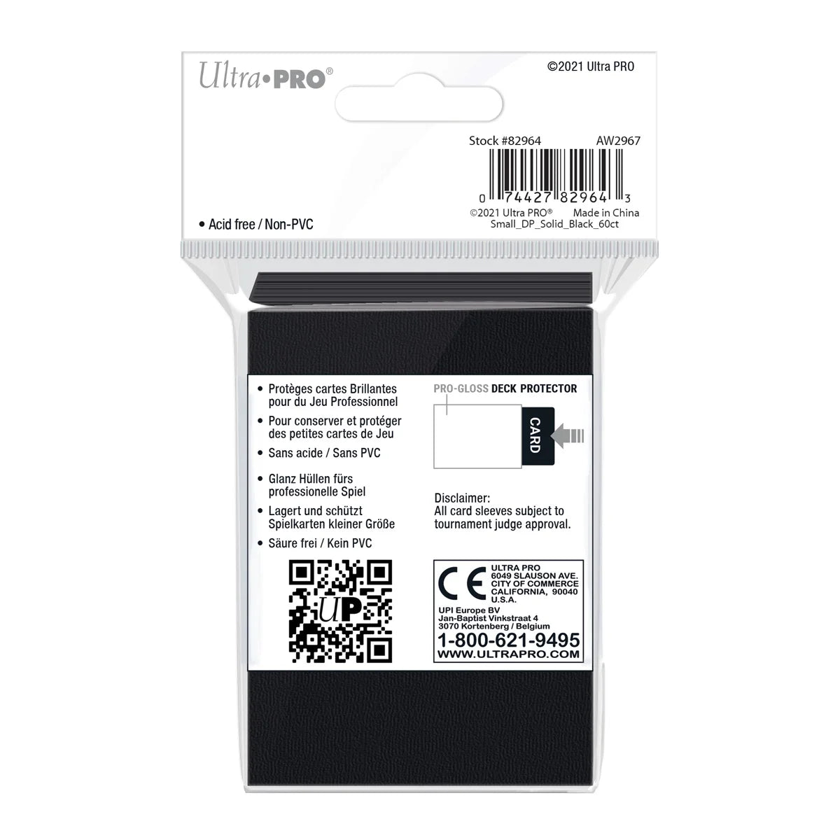 Ultra Pro - PRO-Gloss 60ct Smallck Protector® sleeves: Black