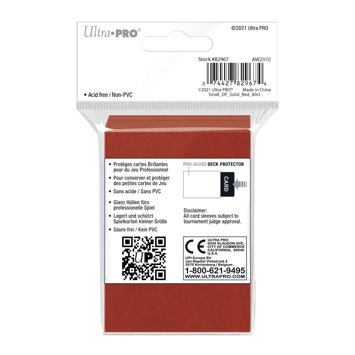 Ultra Pro - PRO-Gloss 60ct Smallck Protector® sleeves: Red