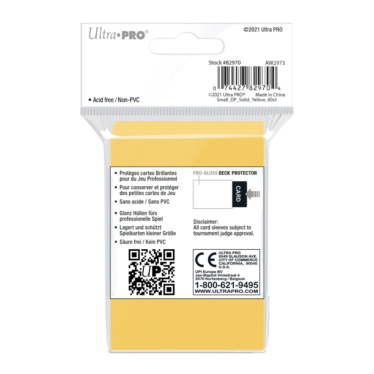 Ultra Pro - PRO-Gloss 60ct Smallck Protector® sleeves: Yellow