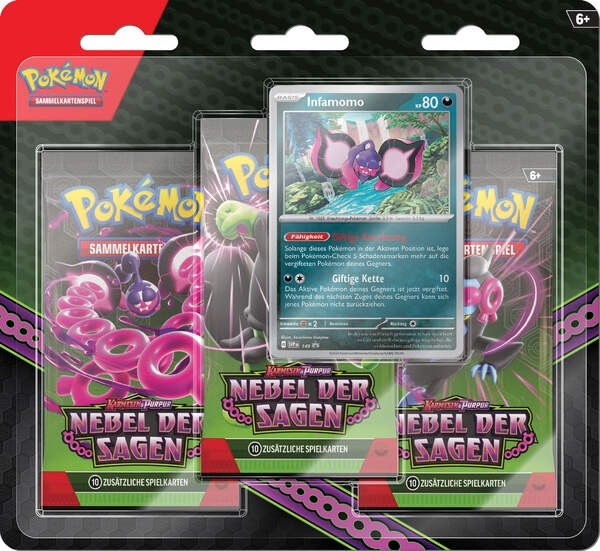 Pokemon - Karmesin & Purpur 6.5 - Nebel der Sagen - 3-Pack-Blister DE